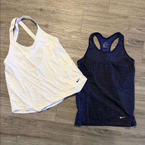 Nike Women's Dual Pack White and Navy Tank Tops